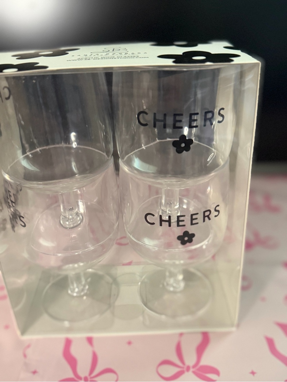 Cheers Acrylic Wine Glasses - Set of 4
